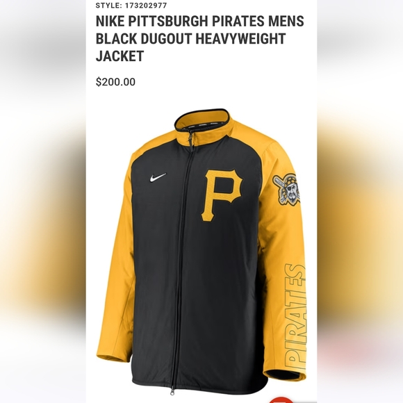 NIKE winter Pittsburgh Pirates parka. - Picture 1 of 7